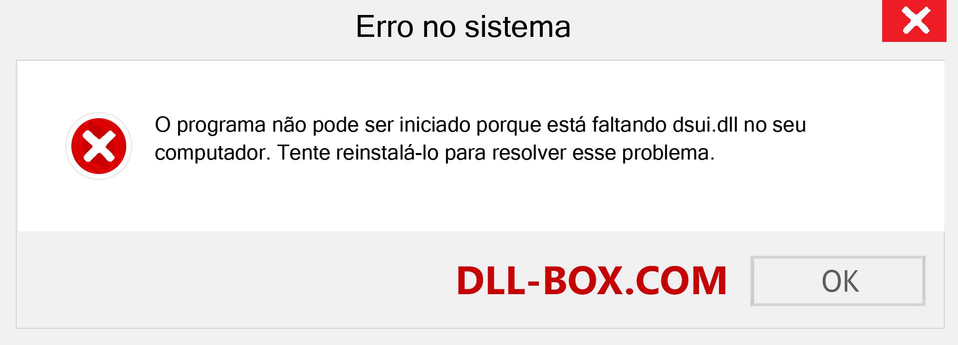 Arquivo dsui.dll ausente ?. Download para Windows 7, 8, 10 - Correção de erro ausente dsui dll no Windows, fotos, imagens